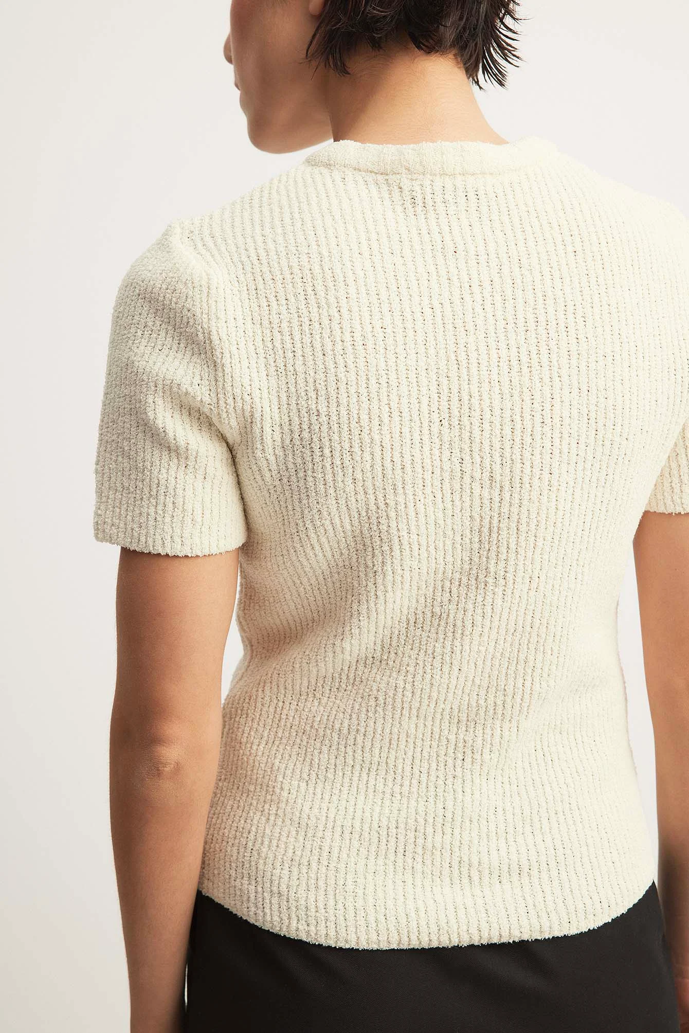 Kurzärmliges Strickoberteil