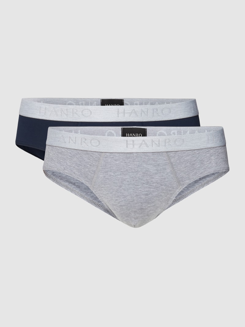 Slip mit Label-Details im 2er-Pack in dunkelblau