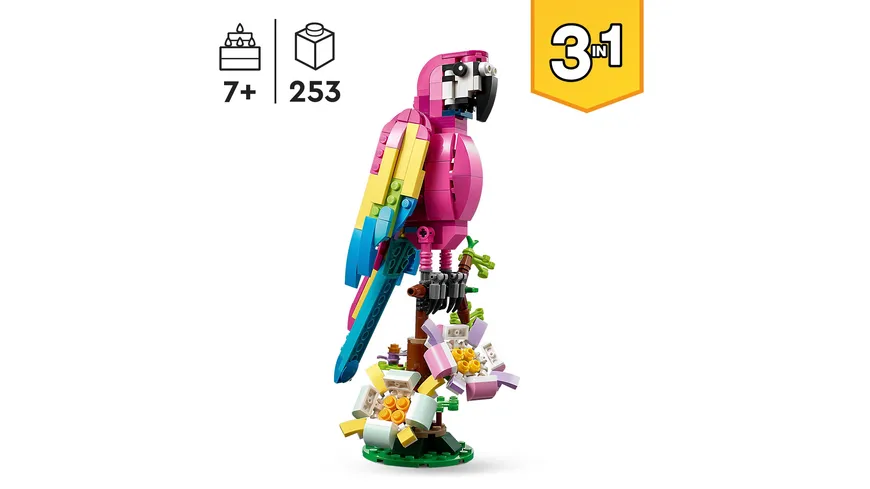 LEGO Creator 3in1 31144 Exotischer pinkfarbener Papagei