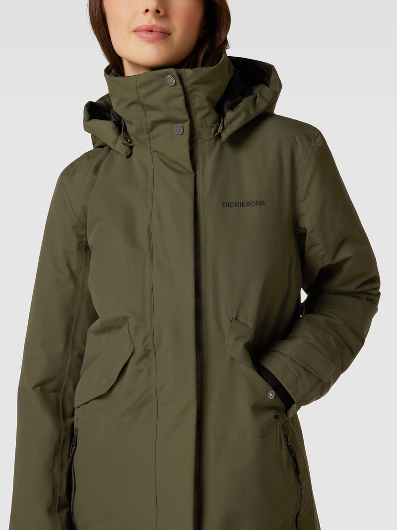 Steppjacke mit abnehmbarer Kapuze in khaki