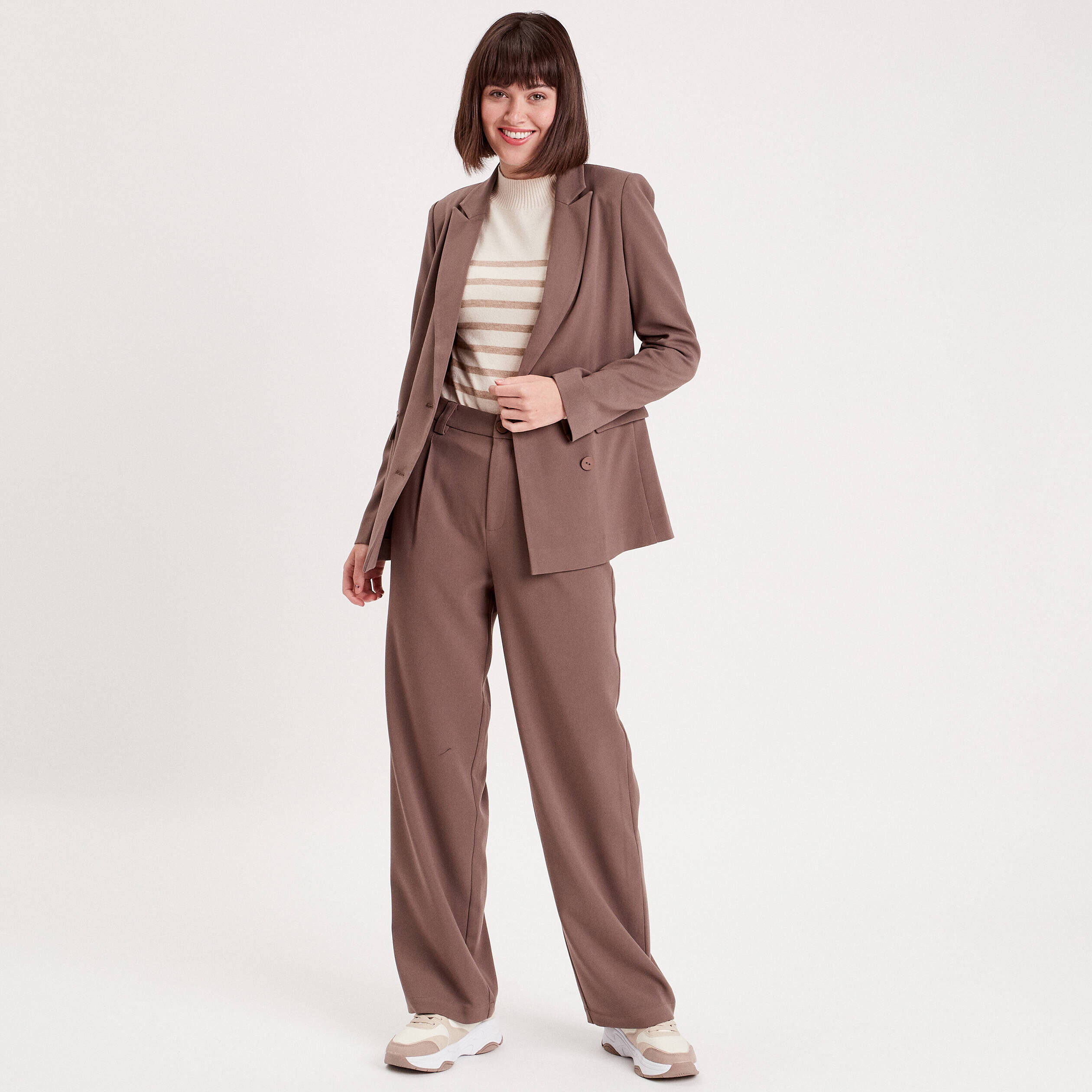 Veste esprit blazer droite taupe femme | Cache Cache