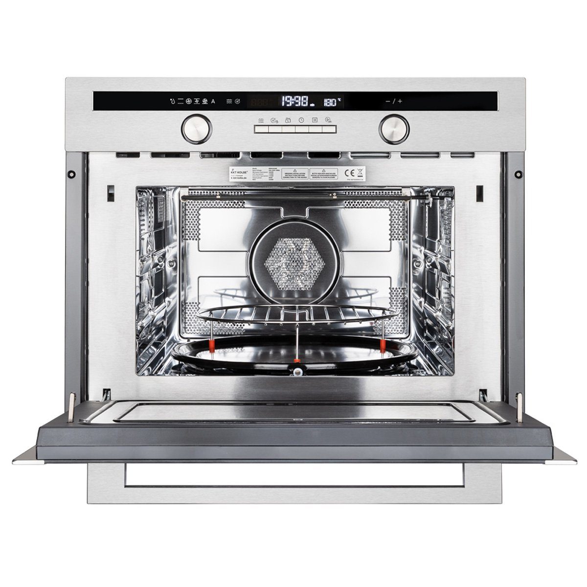 KKT KOLBE Einbau-Mikrowelle Einbau-Mikrowelle EBM4502ED, Einbau-Mikrowelle, 60cm / 3,4kW / 44 l / Autark / Heißluft / Grill / Edelstahl und Glas