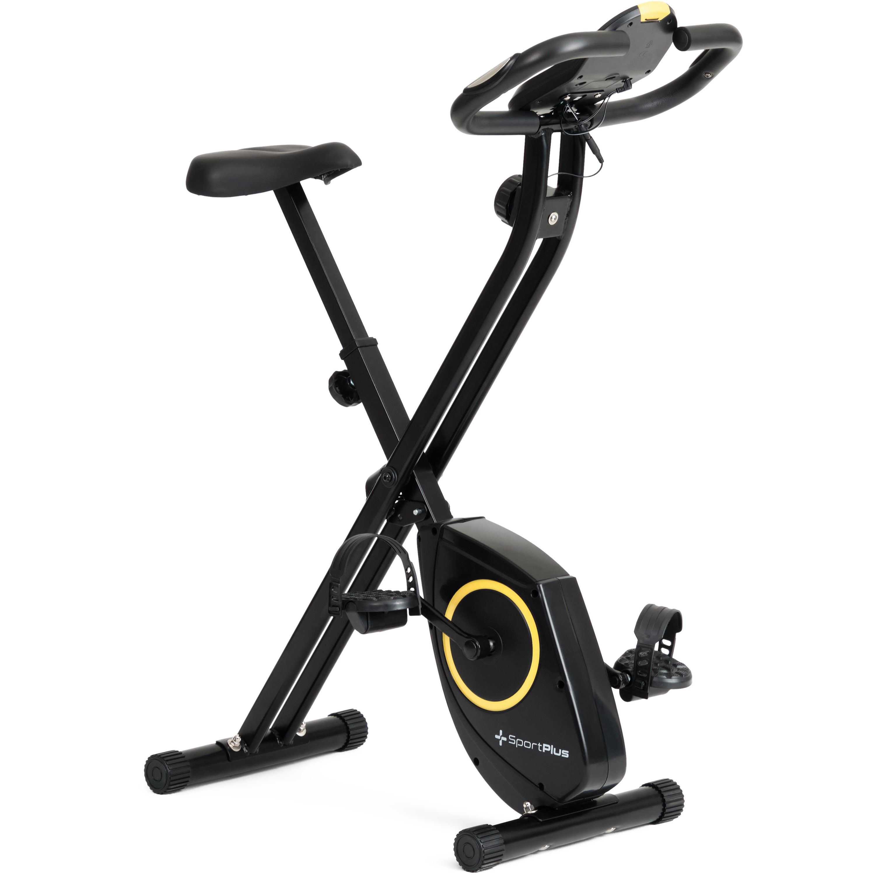 SportPlus Heimtrainer SP-HT-1200-B-iE, Heimtrainer, klappbar für zuhause, X-Bike mit 8 Stufen