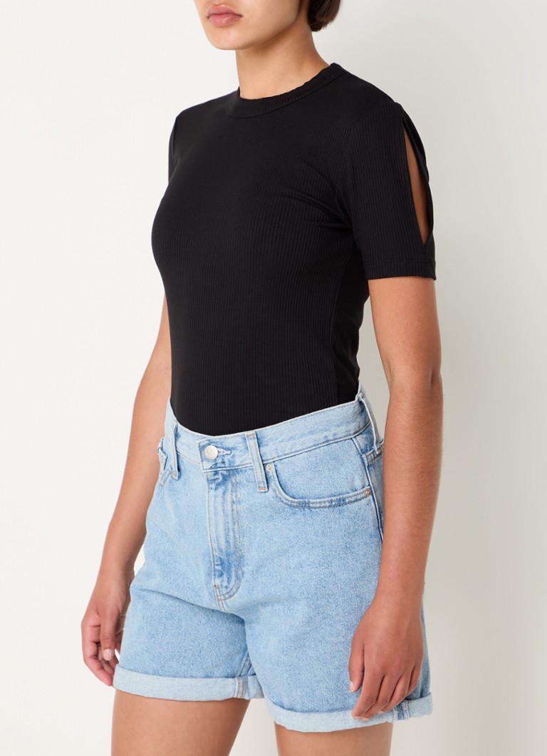 Calvin Klein T-shirt with ribbed structure and cut-out detail