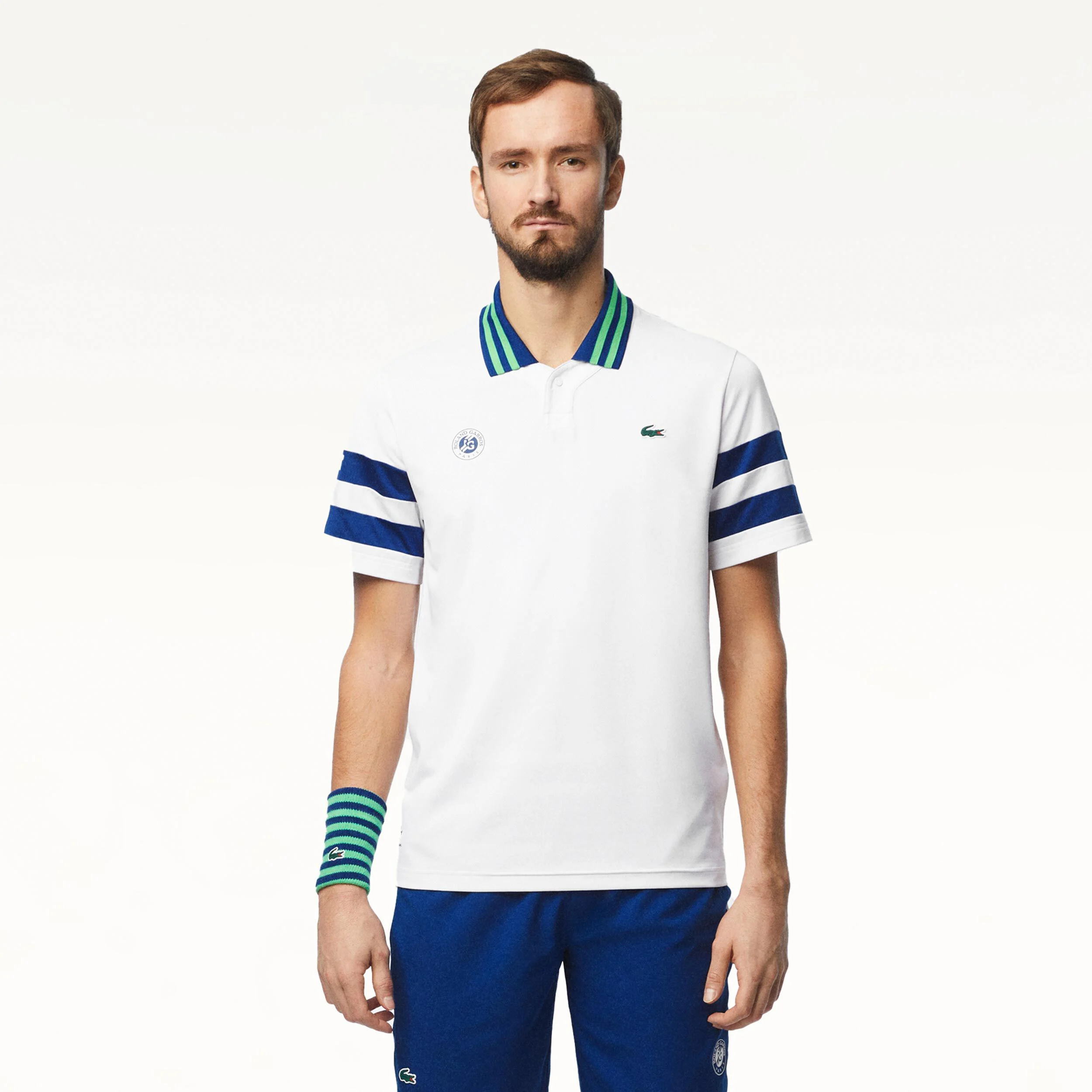 Polo Herren - Weiß, Dunkelblau