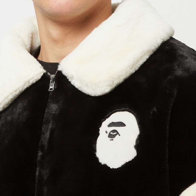 A Bathing Ape Faux Fur Jacket black