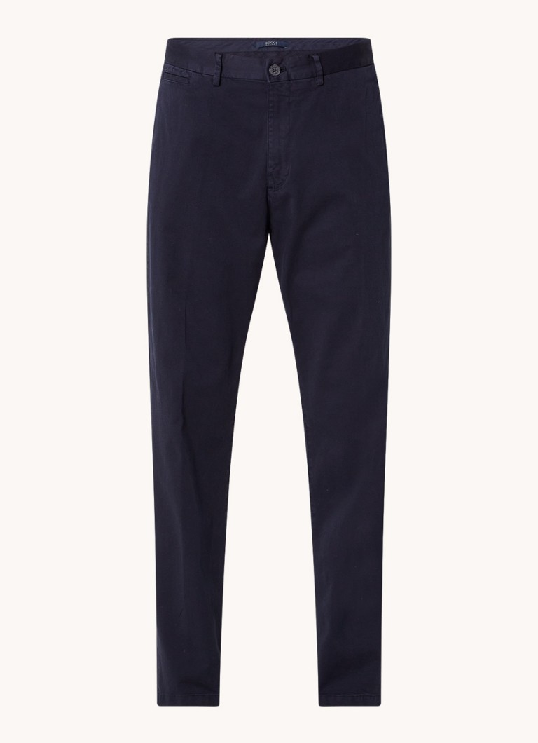 Pantaloni chino Boggi Milano Leo cu buzunare laterale, mulați