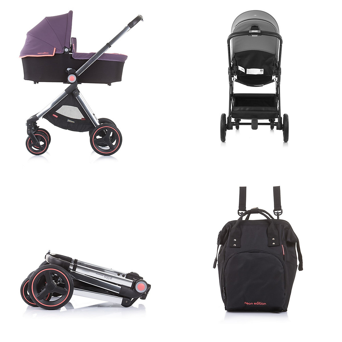 Kinderwagen Elite 3 in 1, Autositz, Babywanne Kombikinderwagen