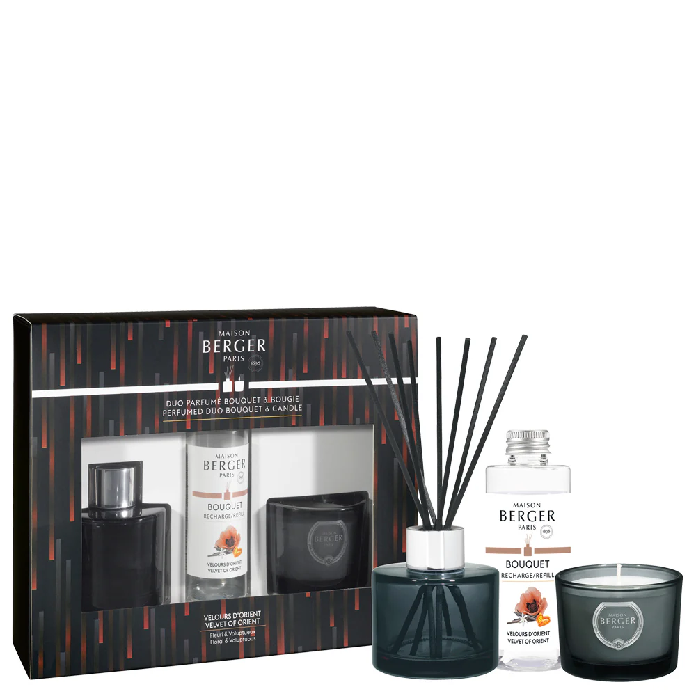 Bouquet Parfumé Set VARIATION Duo Mini Bouquet und Bougie Velours d'Orient – Duftdiffusor, Duftkerze