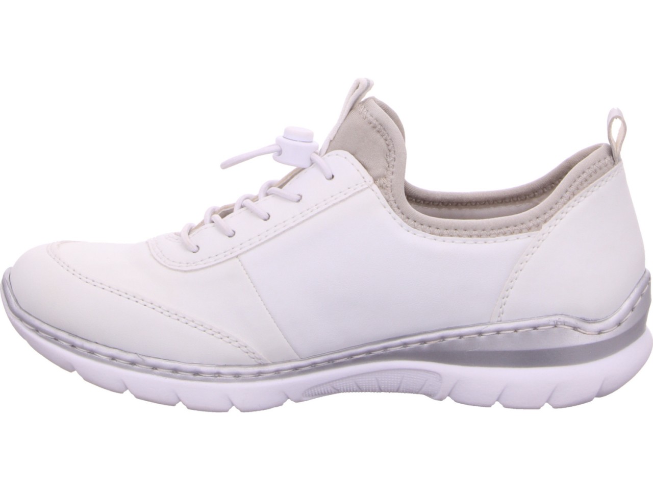RIEKER Sportliche Slipper weiss