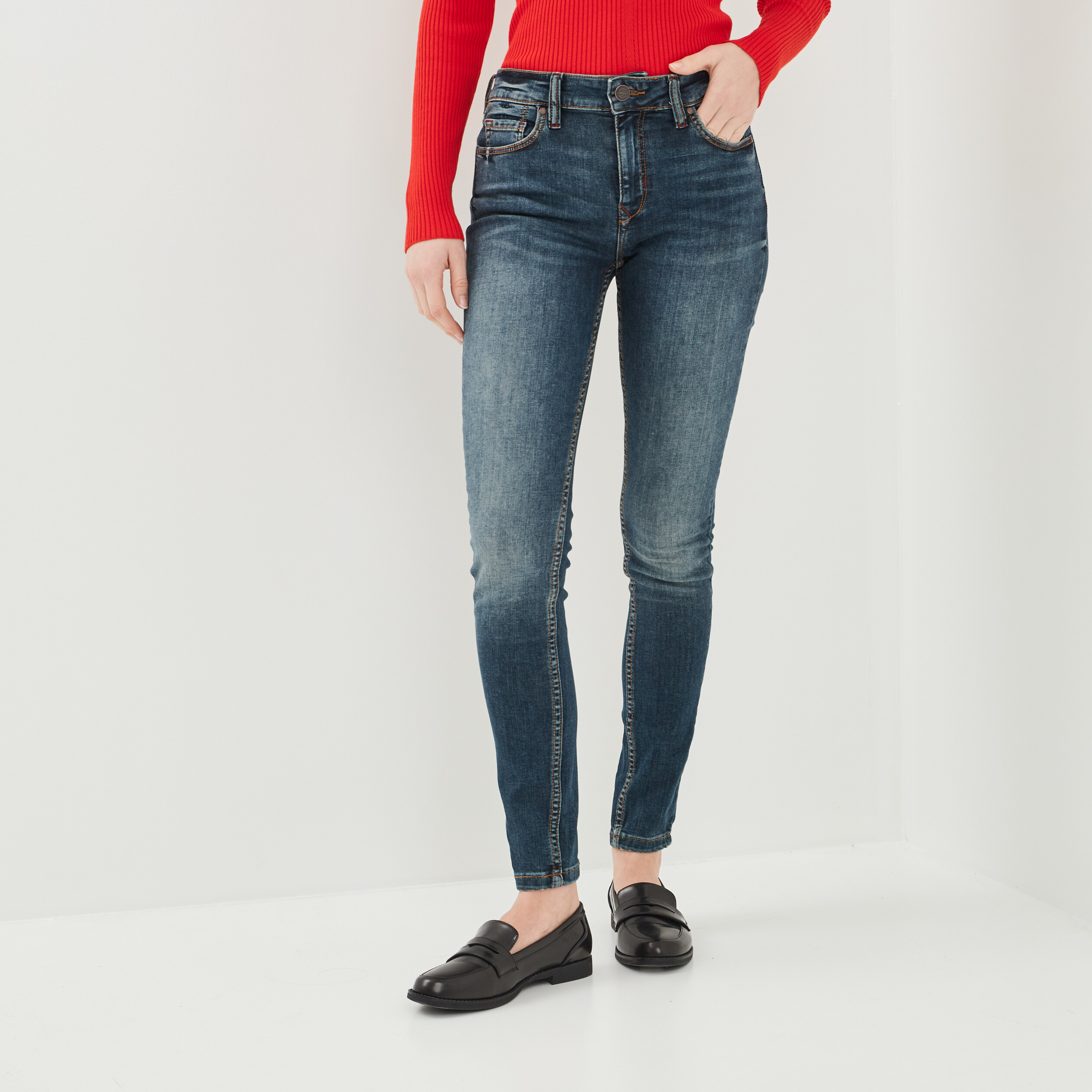 Jeans skinny délavé Creeks denim dirty femme | La Halle
