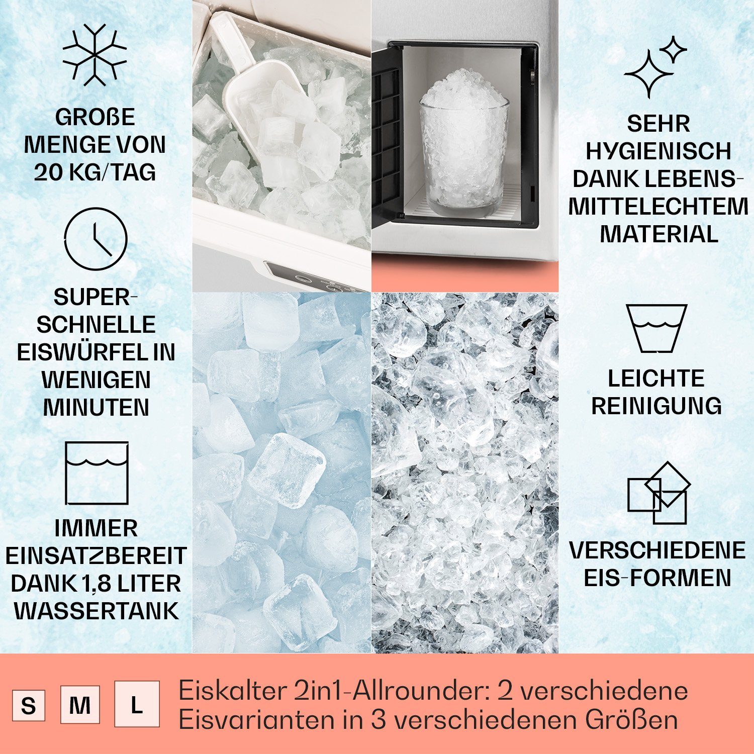 Klarstein Eiswürfelmaschine Icefestival Cube