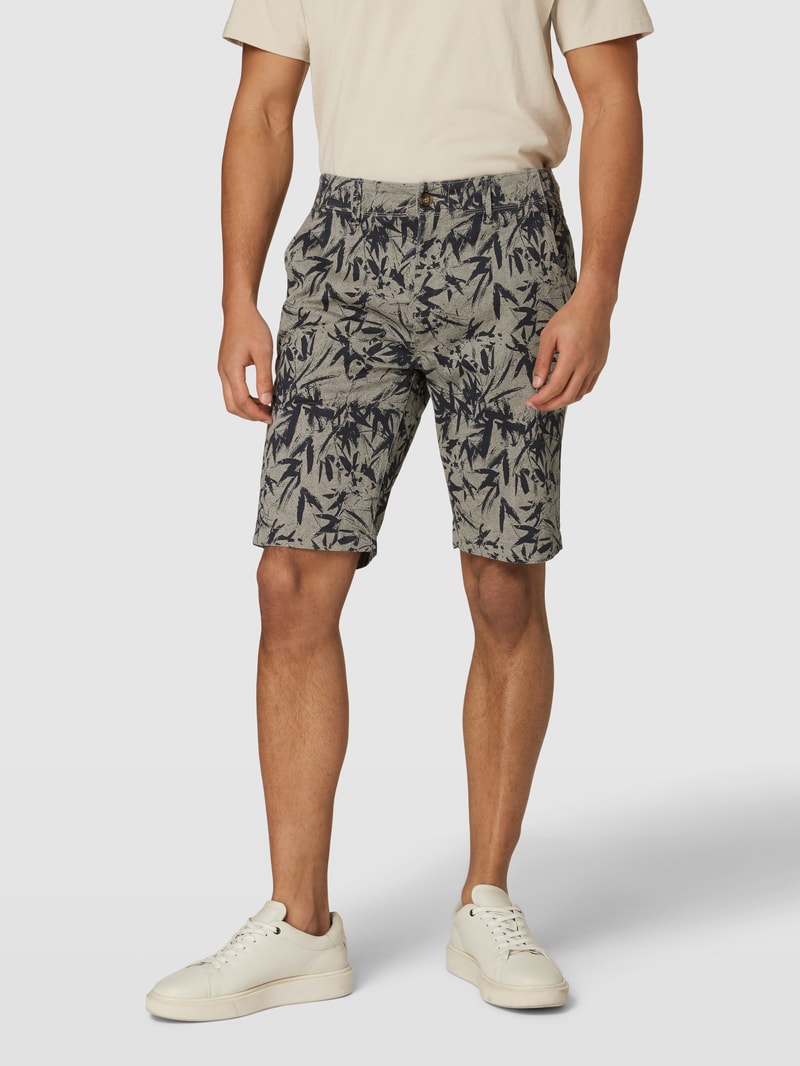 Bermudas mit Allover-Muster in stein