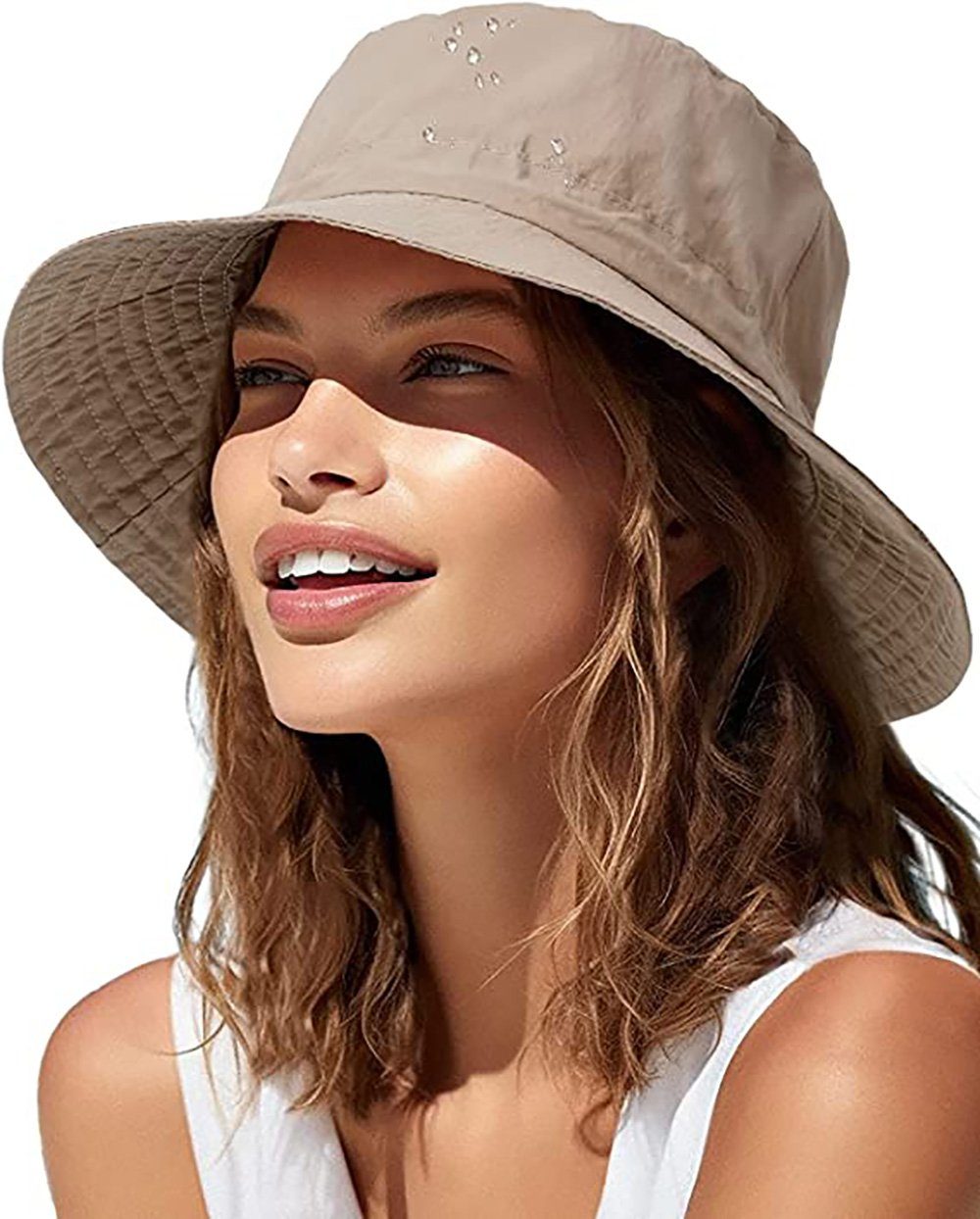 Fischerhut Unisex Fischerhut Damen Herren Anglerhut Schnell (1-tlg) Trocken Bucket Hat Tragbar Faltbar Sonnenhut