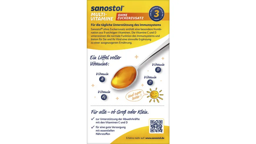 Sanostol Multi-Vitamine ohne Zuckerzusatz 460 ml