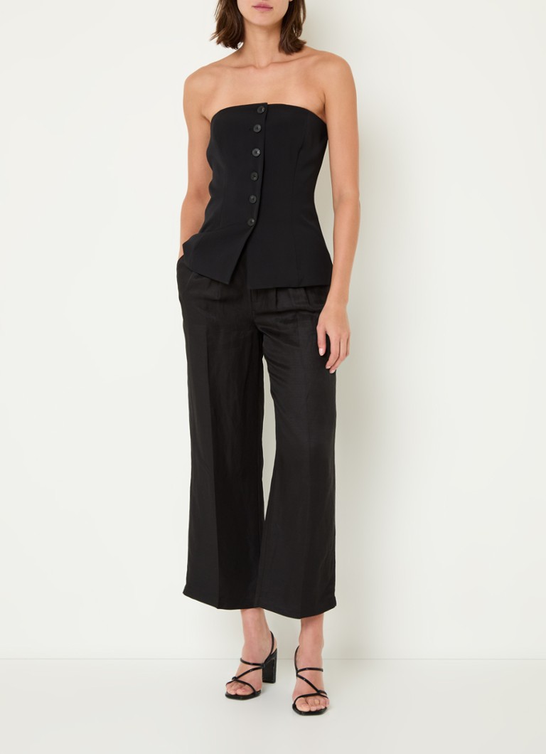 French Connection Harrie strapless top with buckle detail