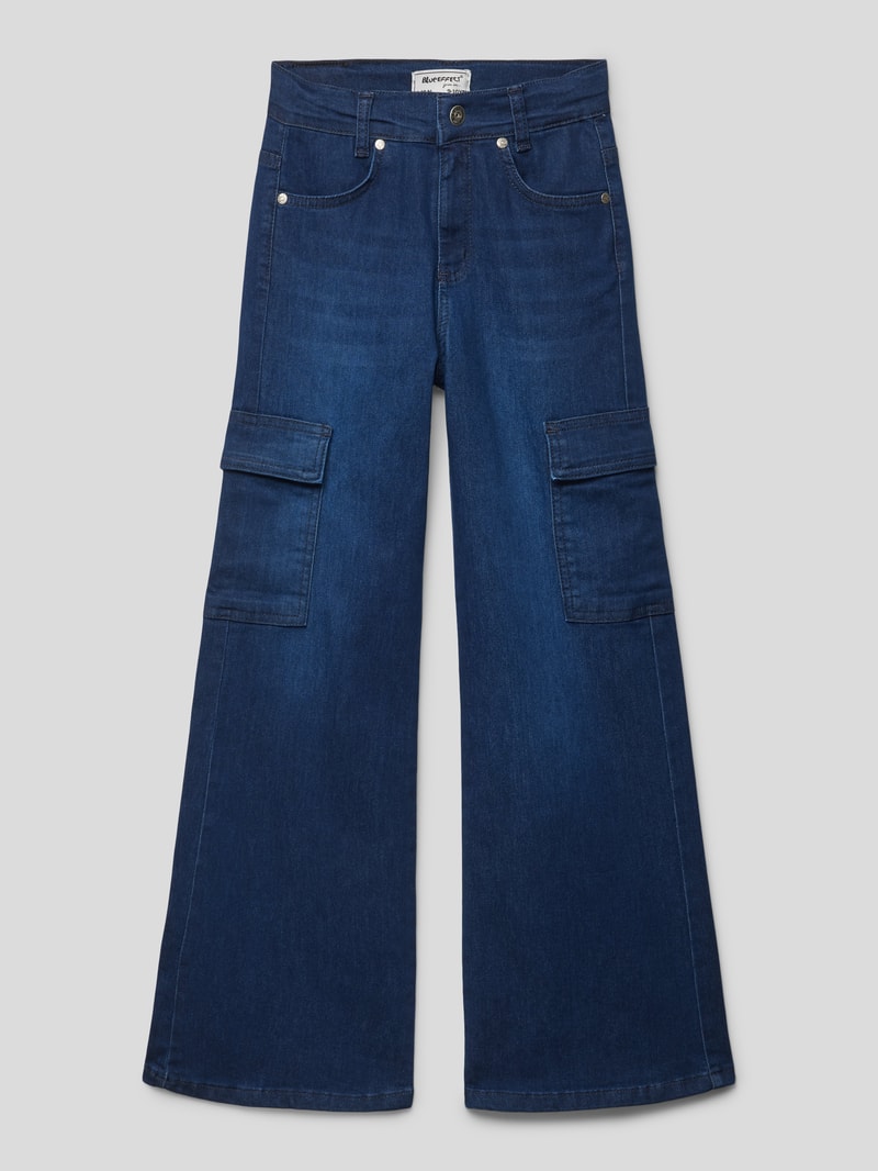 Flared Cut Jeans mit Cargotaschen Modell 'NORMAL' in blau