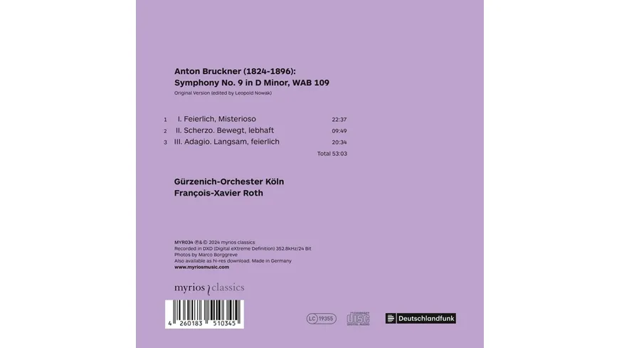 Sinfonie Nr. 9, WAB 109 (edit. Originalversion)