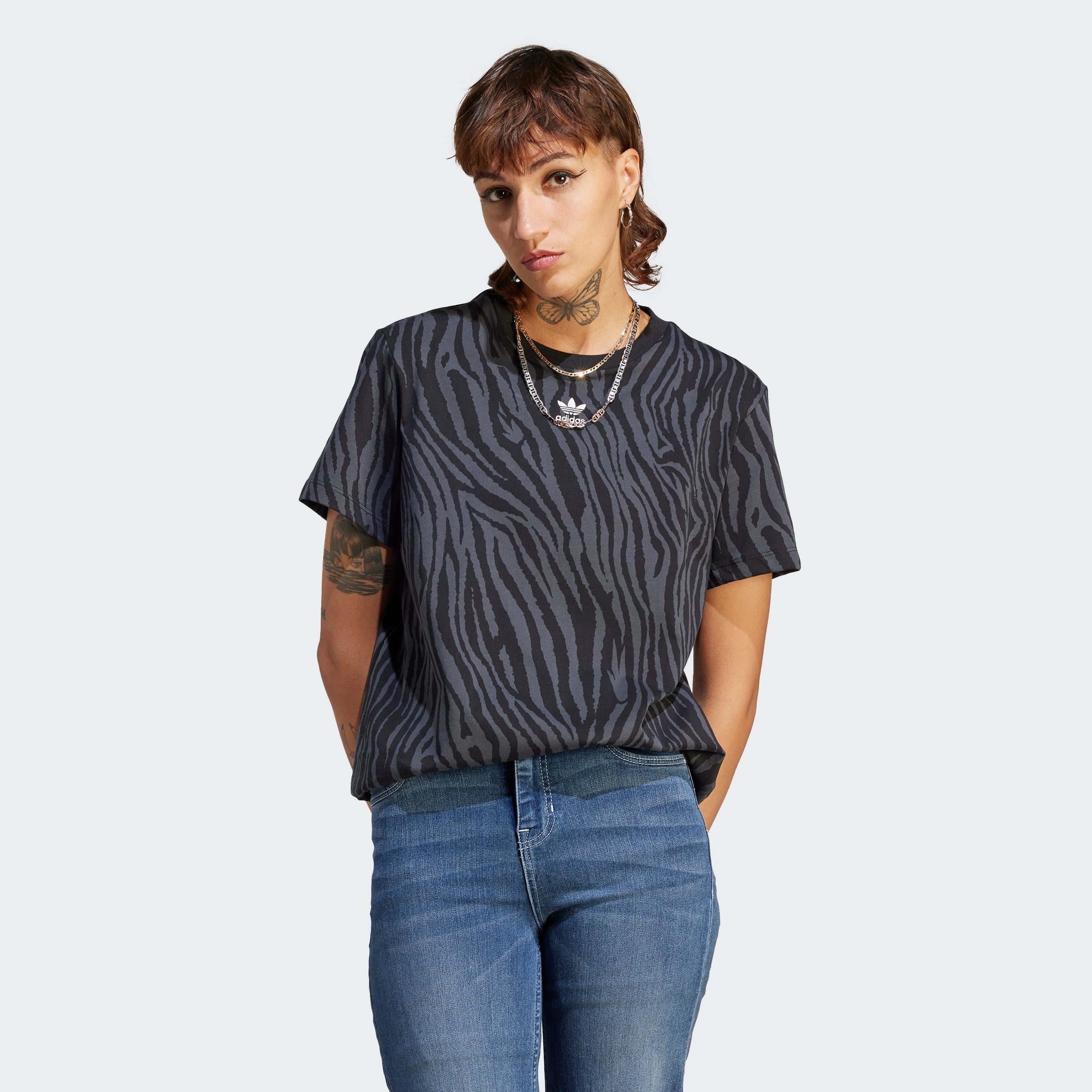 adidas Originals T-Shirt ALLOVER ZEBRA ANIMAL PRINT ESSENTIALS