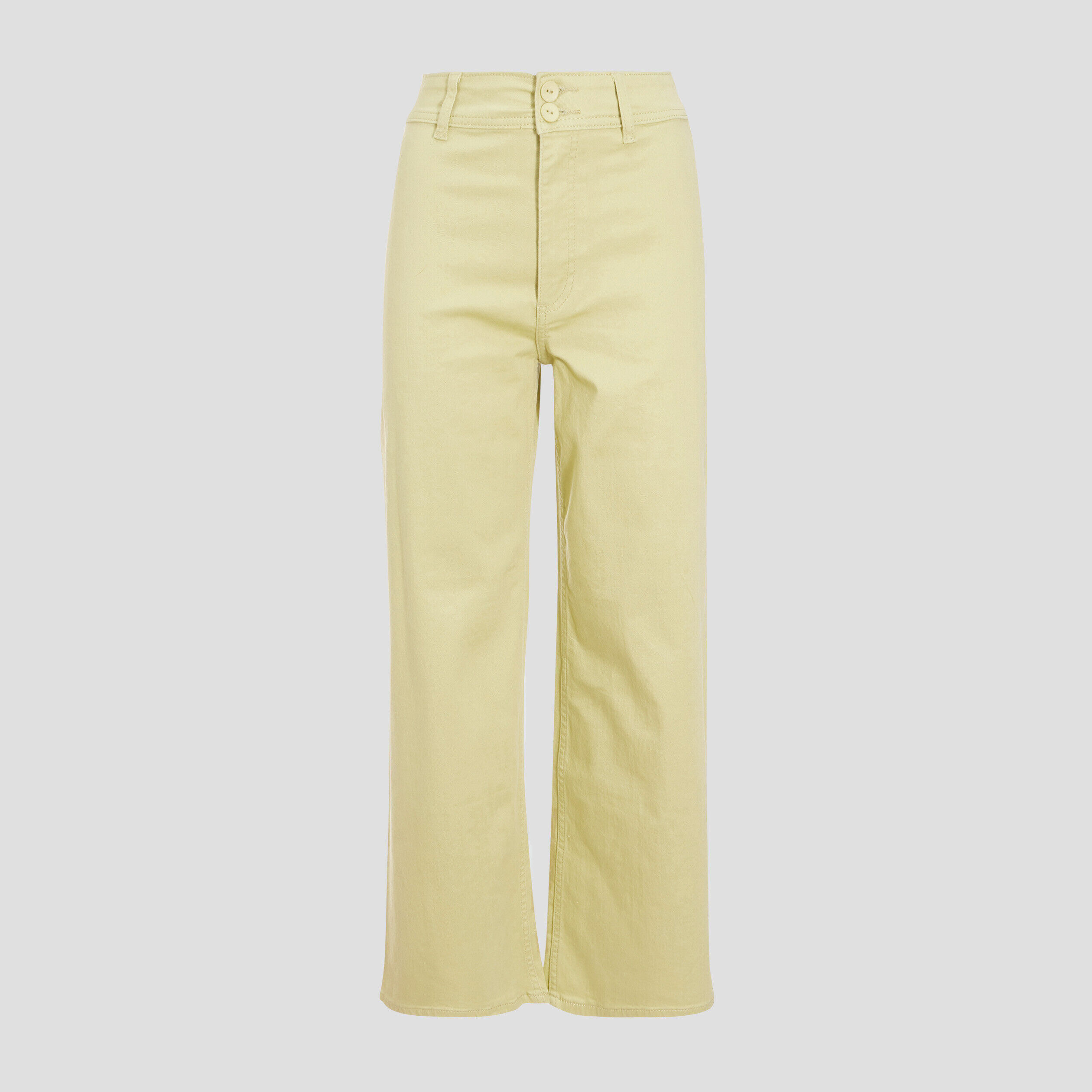Jeans wide leg taille haute vert olive femme | Cache Cache