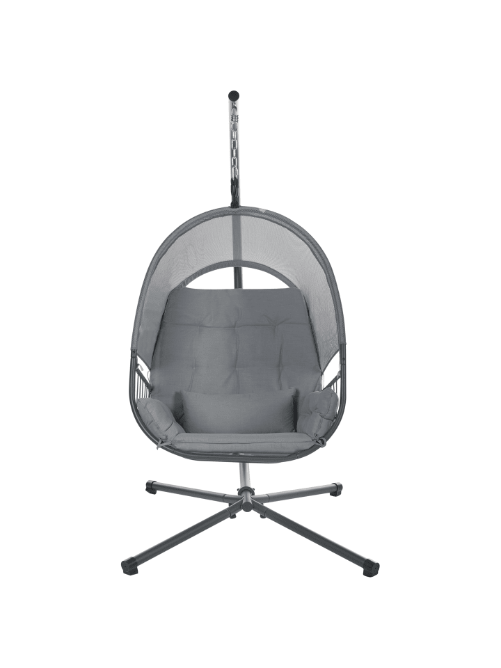 Beliani Hängesessel ALVIANO in Grau - (W) 98 x (H) 196 x (L) 136 cm günstig kaufen onesize