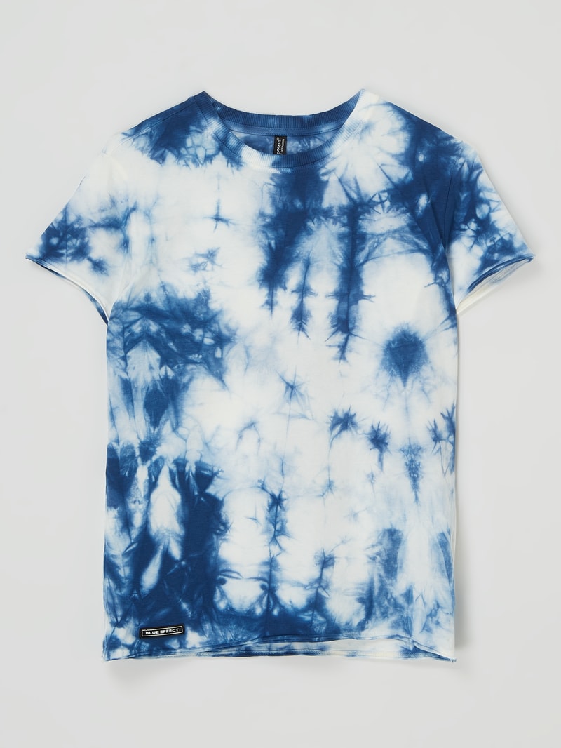 T-Shirt im Batik-Look in blau