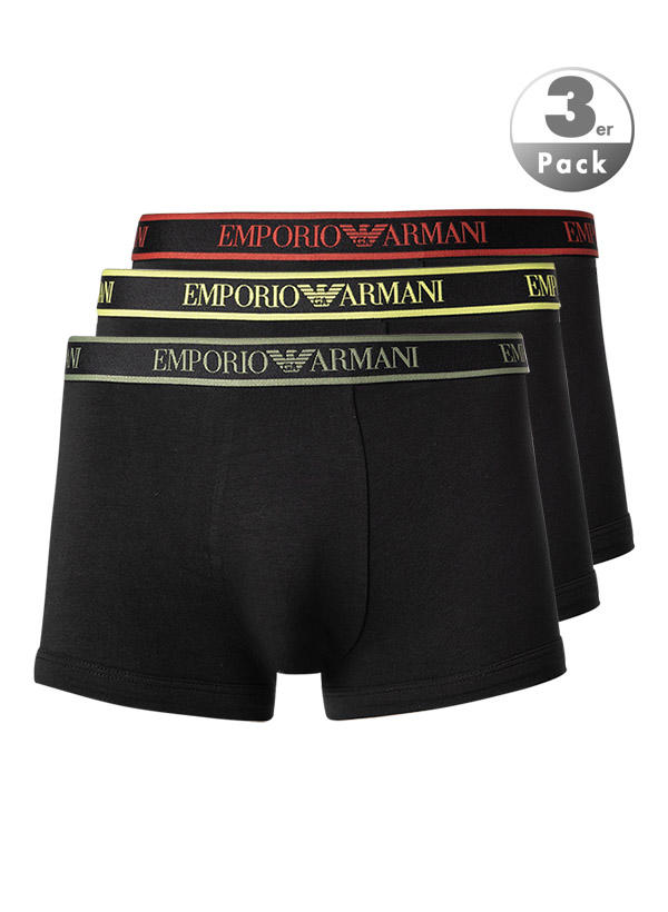 EMPORIO ARMANI, Trunks, Baumwoll-Stretch, schwarz