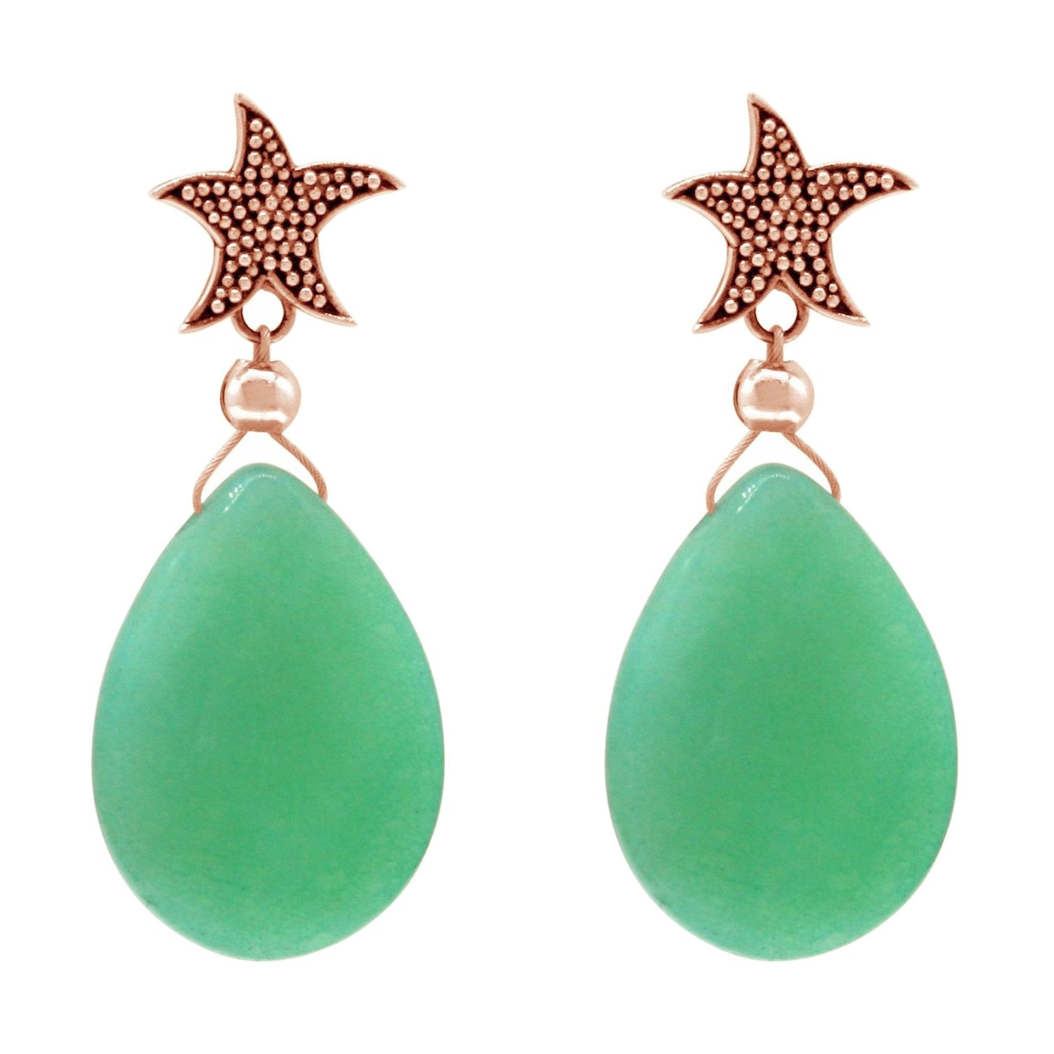 Ohrringe 'Seestern - Jade'