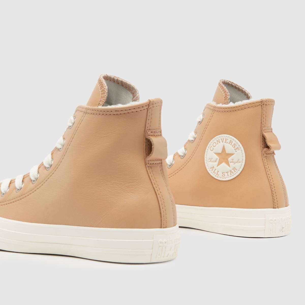 Converse All Star – Vita och beige vinterskor med hög midja