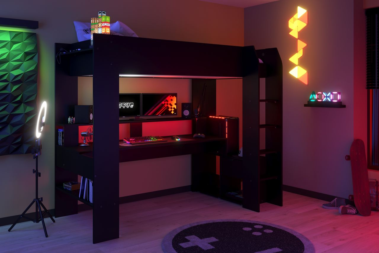 Parisot Gaminghochbett Online 1 inkl.LED Beleuchtung mit Farbwechsel