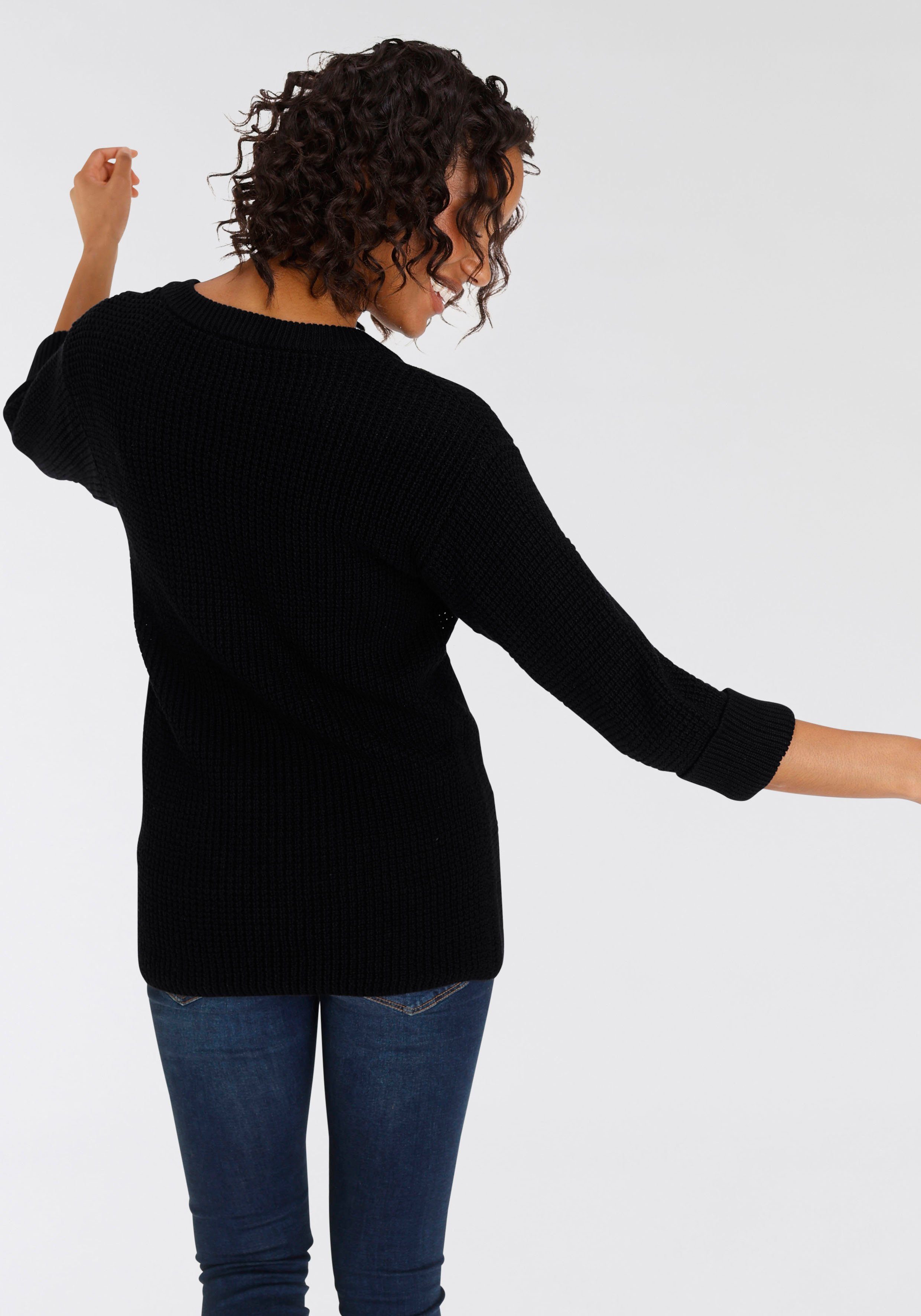 Flashlights V-Ausschnitt-Pullover Bequem geschnitten