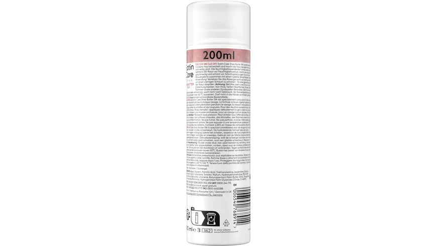 Gillette Satin Care Rasiergel Dry Skin Shea Butter Silk 200 ml