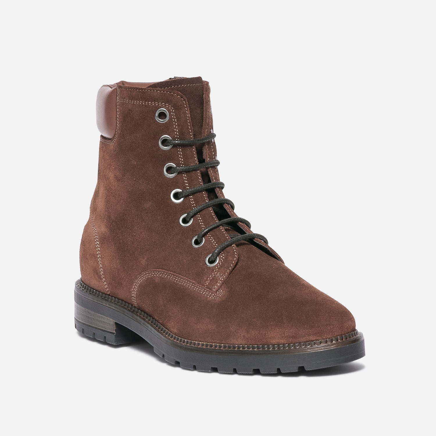 Bottine TEXTO marron éco-conçue en cuir velours