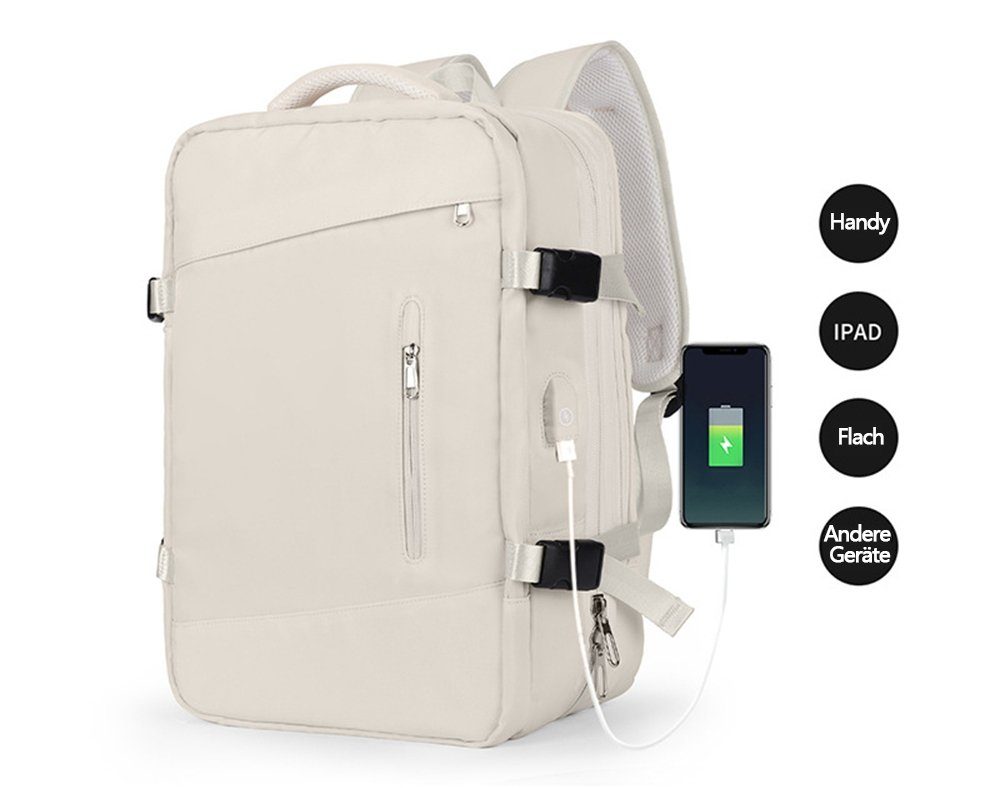 WISHDOR Reiserucksack Laptoprucksack Laptop Rucksack Rucksäcke Freizeitrucksack Laptoptasche (Reisen Notebook Laptop Tasche Schule Uni Rucksack Handgepäck, Schulrucksack, Anti-Diebstahl, USB-Lade-Anschluss, Backpack Laptopfach), für Herren Damen Jung