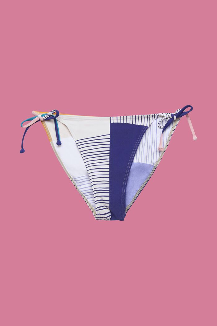 Bikinihose mit Bindebändern und Mustermix