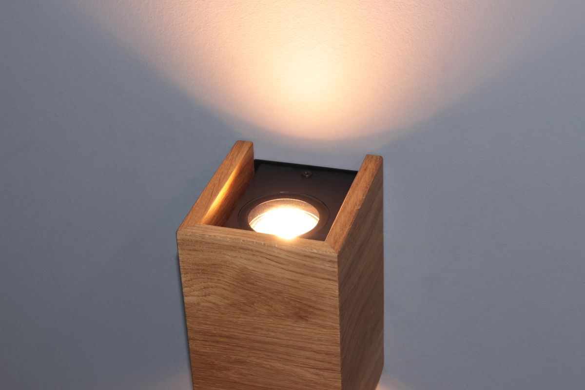 Fischer & Honsel 2-flg LED Wandlampe Shine-Wood 10 cm