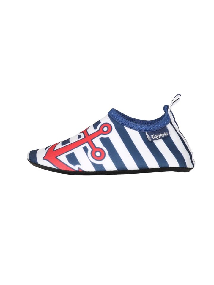 Playshoes Barfuß-Schuh maritim in Marine/weiß günstig kaufen