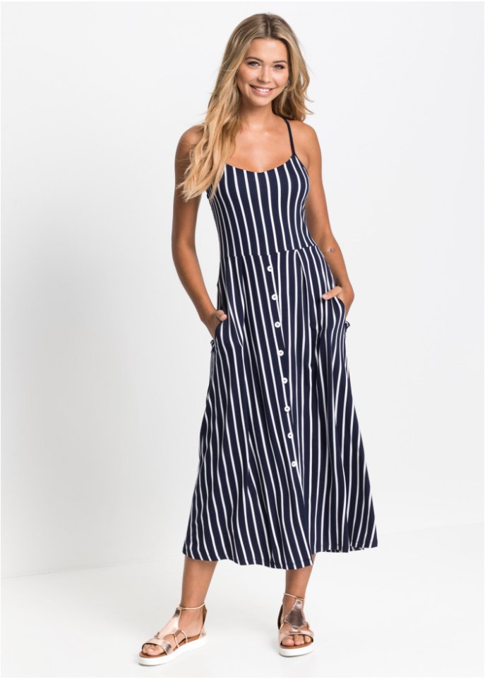 Sommerliches Jerseykleid mit Knopfleiste