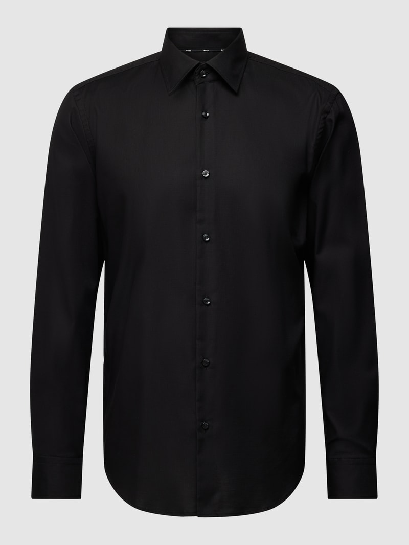 Regular Fit Business-Hemd mit Kentkragen Modell 'Joe' in schwarz