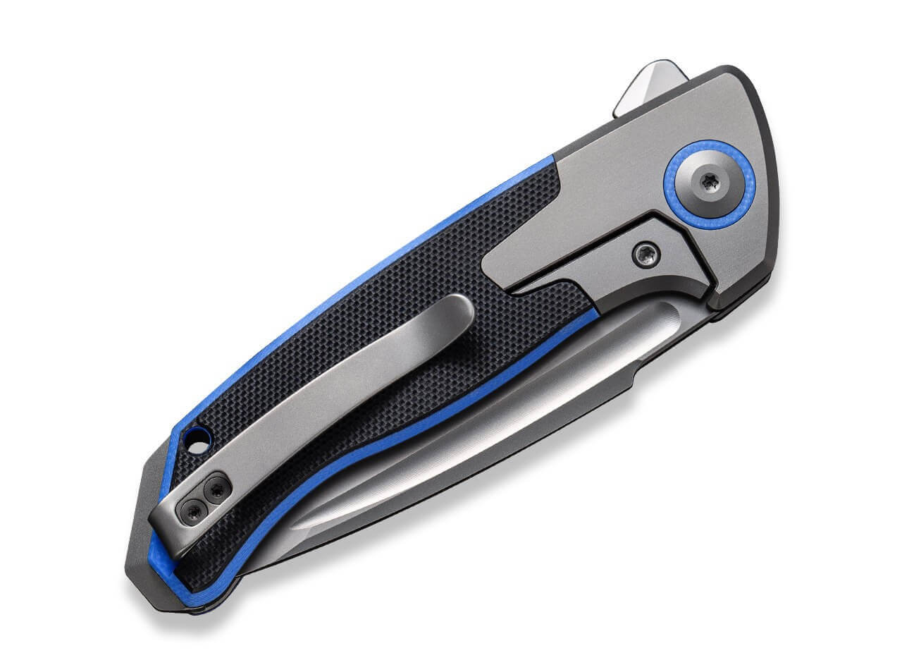 Press Check Titanium G10 Black Blue Tanto