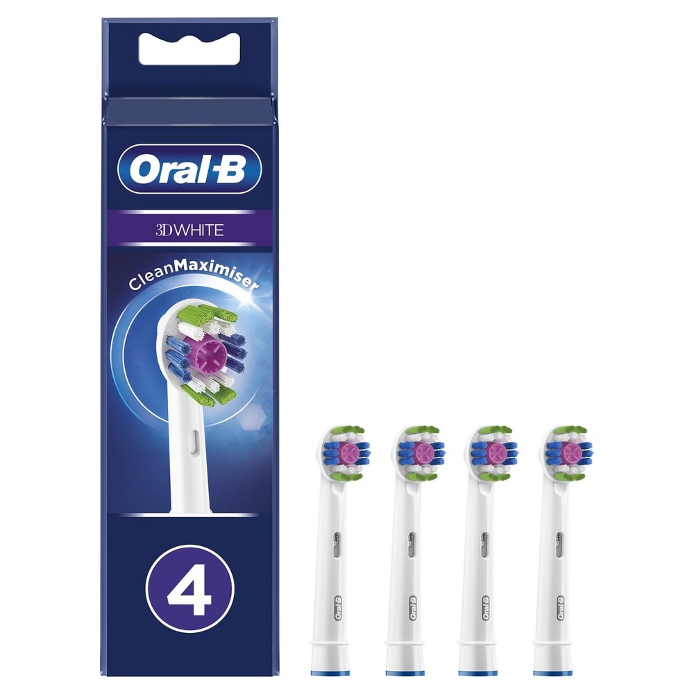 oral-b Oral-B 3D White Brossette Avec CleanMaximiser, 4 Brossettes De Rechange