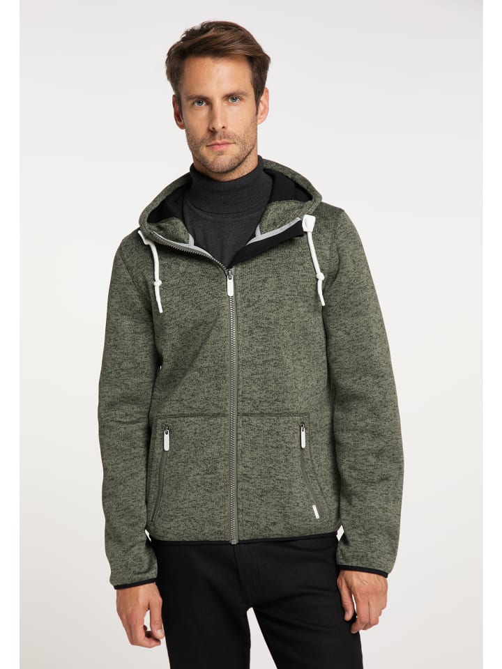 ICEBOUND Strickfleecejacke in Oliv Melange günstig kaufen