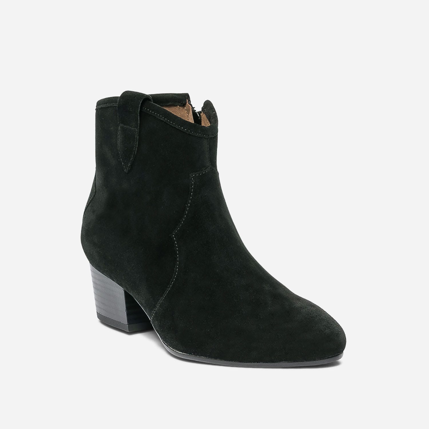 Boots western ERAM FLEX noir en cuir velours éco-conçu
