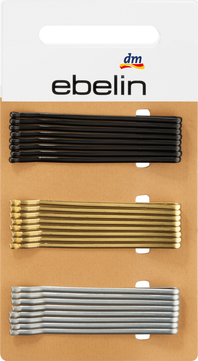 Haarschieber schwarz, silber- & goldfarben, 24 St