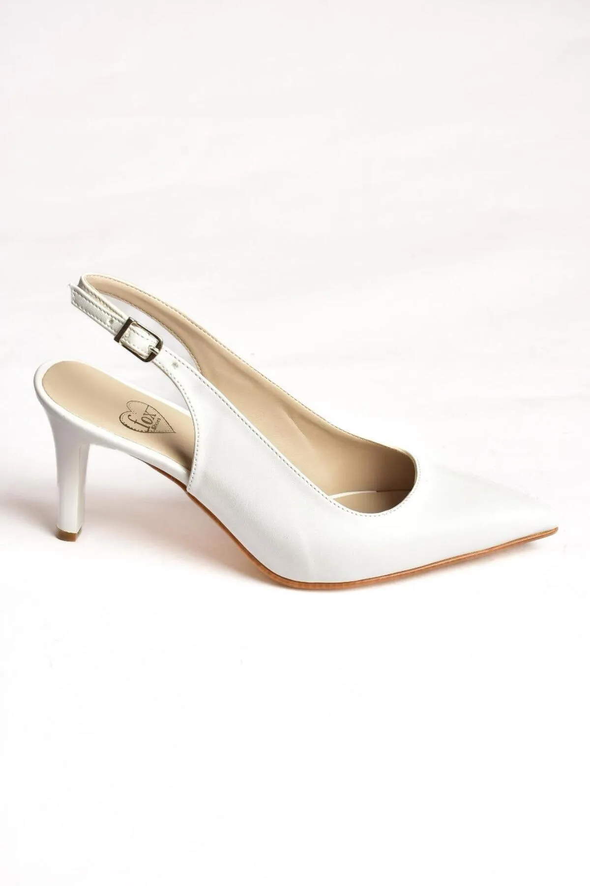 Fox Shoes  S654071709 Weiße Damenschuhe mit dünnem Absatz
