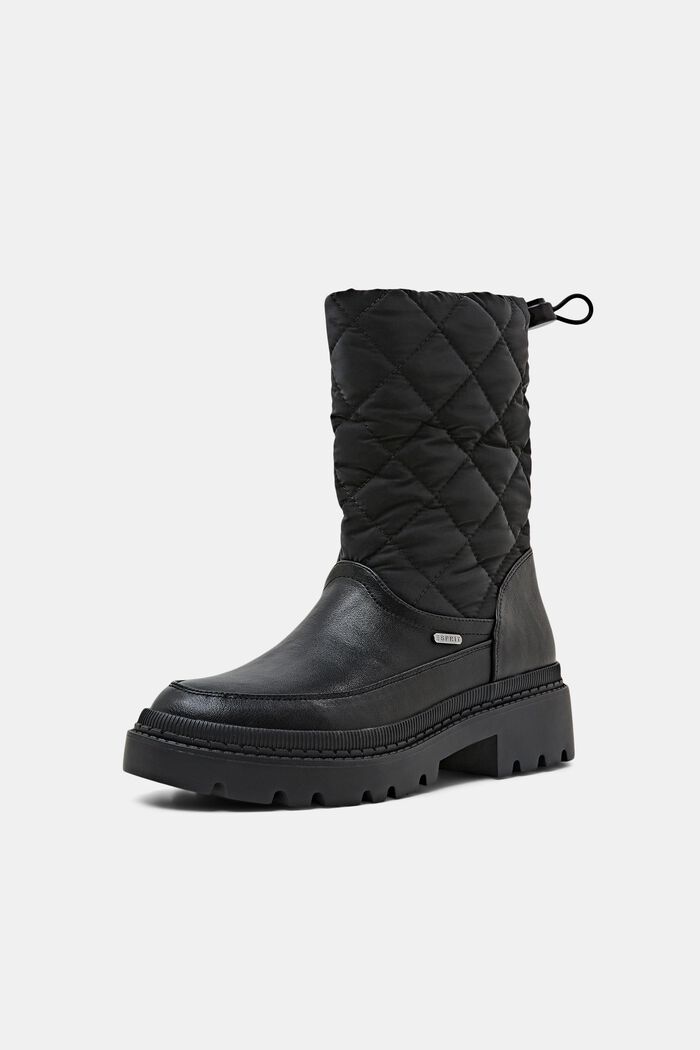 Wattierte Boots in Lederoptik