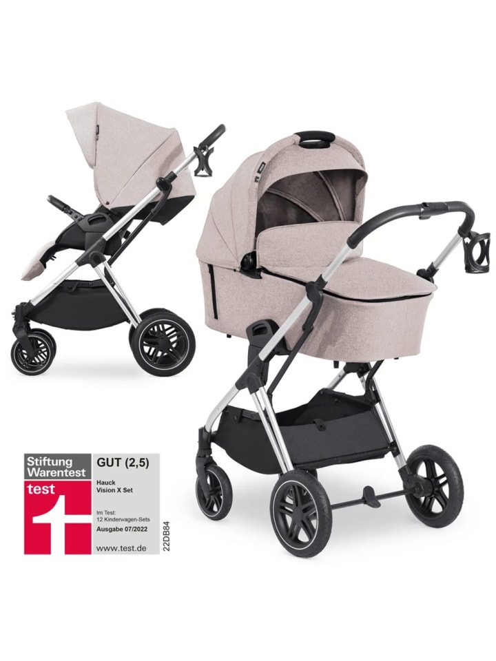 Hauck Kombi-Kinderwagen Vision X Duoset Black (Sportwagen in schwarz,beige günstig kaufen onesize