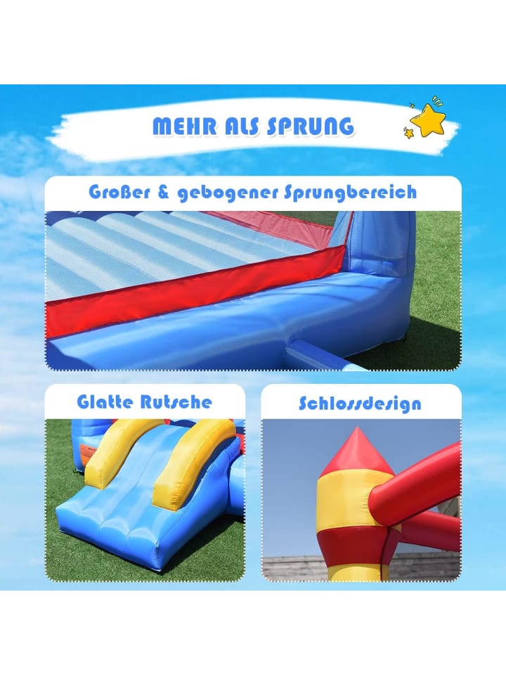 COSTWAY Hüpfburg mit Gebläse 370x280x230cm in Bunt günstig kaufen onesize