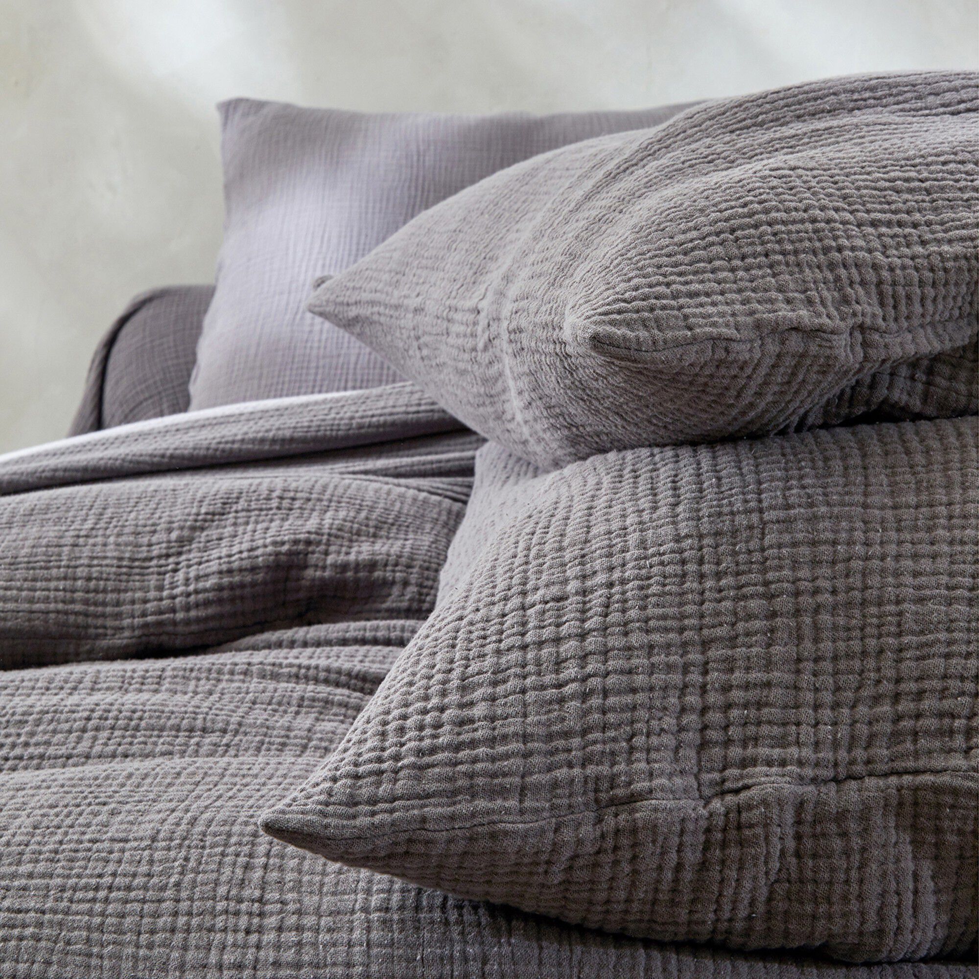 Linge de lit uni en triple gaze de coton