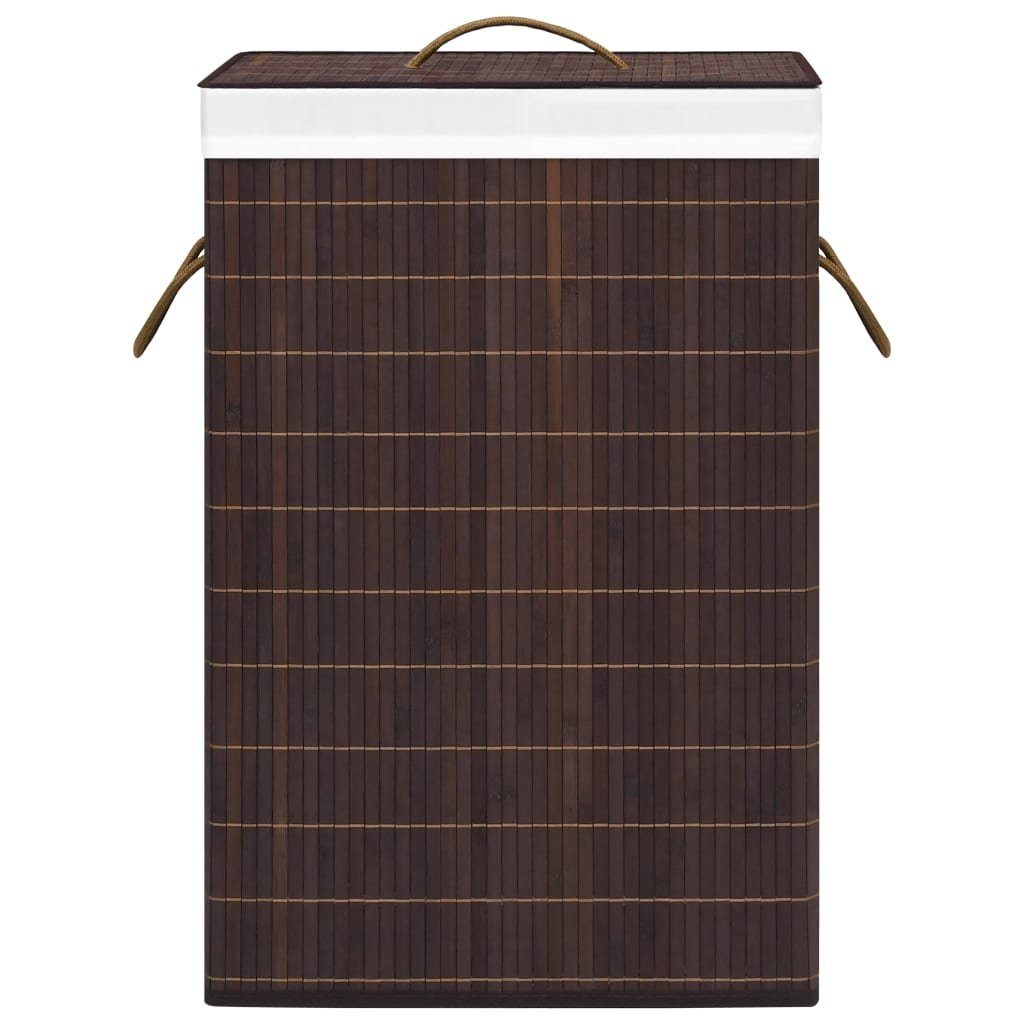 vidaXL Wäschekorb Bambus-Wäschekorb mit 2 Fächern Braun 72 L (1 St)